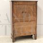 Antico secretaire Impero in noce '800 con piano in pelle