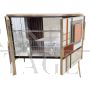 Credenza mobile bar design a due ante in vetro multicolore