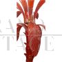 Piantana a forma di palma in vetro di Murano rosso