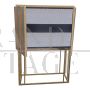 Mobile bar design rivestito a specchio colorato con cassetto interno