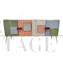 Credenza madia design a 4 ante in vetro multicolore