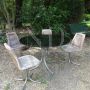 Set of four design chairs armchairs by Paul Balmain with a beautiful geometric wooden structure, in excellent condition with perfect fabric, France 1970s.                            