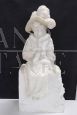 Pregiata scultura di nobildonna in marmo bianco di fine '800                            