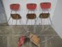 Set di 4 sedie vintage rosse in formica