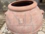 Enorme vaso orcio antico per olio in terracotta con marchio, Toscana XIX secolo