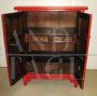 Credenza mobiletto antico cinese laccato rosso. Epoca 1800