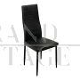 Set di 4 sedie design in pelle nera con schienale alto