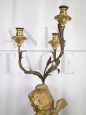 Candelabro a tre bracci con putto alato, XX secolo