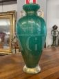 Vaso di Flavio Poli per Seguso in vetro di Murano verde con bollicine                            