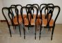 Set di 6 sedie anni '50 imbottite stile Chippendale 