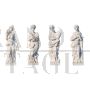 Gruppo di 4 sculture raffiguranti Le Quattro Stagioni in marmo bianco                            