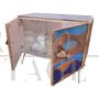 Credenza design in vetro e bamboo con motivi marini