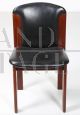 Set di 6 sedie design di Silvio Coppola per Bernini in pelle nera