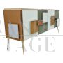 Credenza madia design con ante in vetro multicolore, anni '80