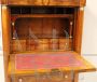 Antico secretaire Impero in noce '800 con piano in pelle