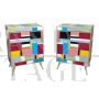 Paire de tables de chevet en verre de Murano multicolore