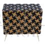 Credenza con due ante in vetro specchiato e nero pied de poule