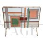 Credenza mobile bar design a due ante in vetro multicolore