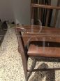 Poltroncina anni '50 in legno e finta pelle