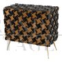 Credenza con due ante in vetro specchiato e nero pied de poule