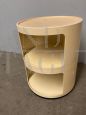 Comodino design di Anna Catelli per Kartell in plastica beige, anni '70