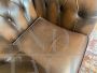 Poltrona Chesterfield vintage in pelle marrone