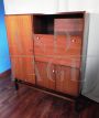 Credenza highboard vintage in stile scandinavo con vano bar, anni '50