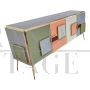 Credenza madia design a 4 ante in vetro multicolore