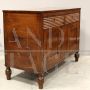 Antica credenza Carlo X in noce con cassetti scanalati, Italia '800