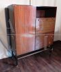 Credenza highboard vintage in stile scandinavo con vano bar, anni '50