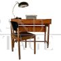 Scrivania design con sedia in legno massello e teak anni '60                            