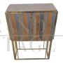 Mobile bar design rivestito a specchio colorato con cassetto interno