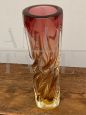 Vaso in vetro Murano Seguso anni '70 bicolore