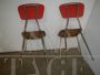 Set di 4 sedie vintage rosse in formica