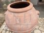 Enorme vaso orcio antico per olio in terracotta con marchio, Toscana XIX secolo