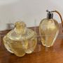 Set profumo art déco in vetro di Murano oro, anni '40                            