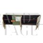 Credenza madia design con ante in vetro multicolore, anni '80