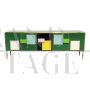 Credenza madia a 5 porte in vetro verde