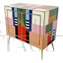 Credenza design a due ante in vetro colorato