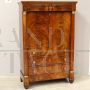 Antico secretaire Impero in noce '800 con piano in pelle                            