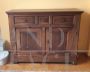 Credenza buffet antica di fine '800 in noce con scanalature                            