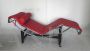 Chaise longue stile Bauhaus in vera pelle rossa, recente produzione