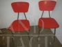 Set di 4 sedie vintage rosse in formica