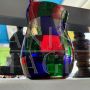 Vaso di Fulvio Bianconi per Venini in vetro di Murano pezzato multicolore, anni '50