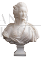 Scultura antica busto di Maria Antonietta in marmo bianco statuario                          