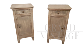 Coppia di comodini shabby laccati