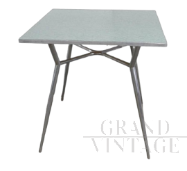 Tavolo quadrato vintage in formica verde, anni '50