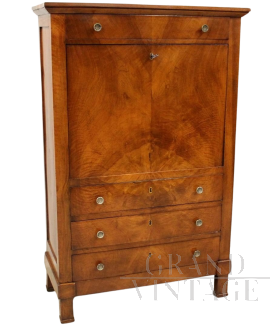 Antico Secretaire Impero in noce '800                            