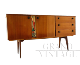 Credenza sideboard vintage degli anni '50 con decorazione