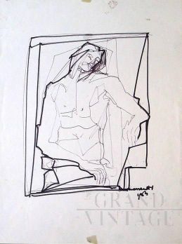 Nel sonno, 1963, disegno firmato